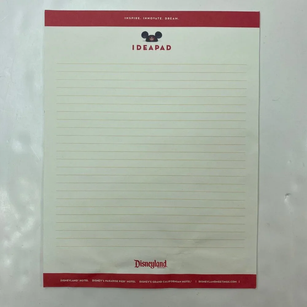 Disneyland Resort Ideapad Notepad Magical Brainstorming Inspire Innovate Dream